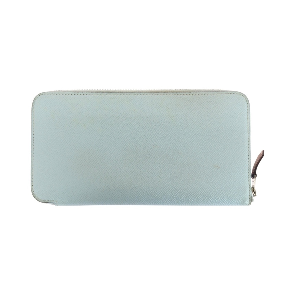HERMES Azap Silk In Long Wallet, Light Blue, Silver Hardware, Veau Epsom Leat...